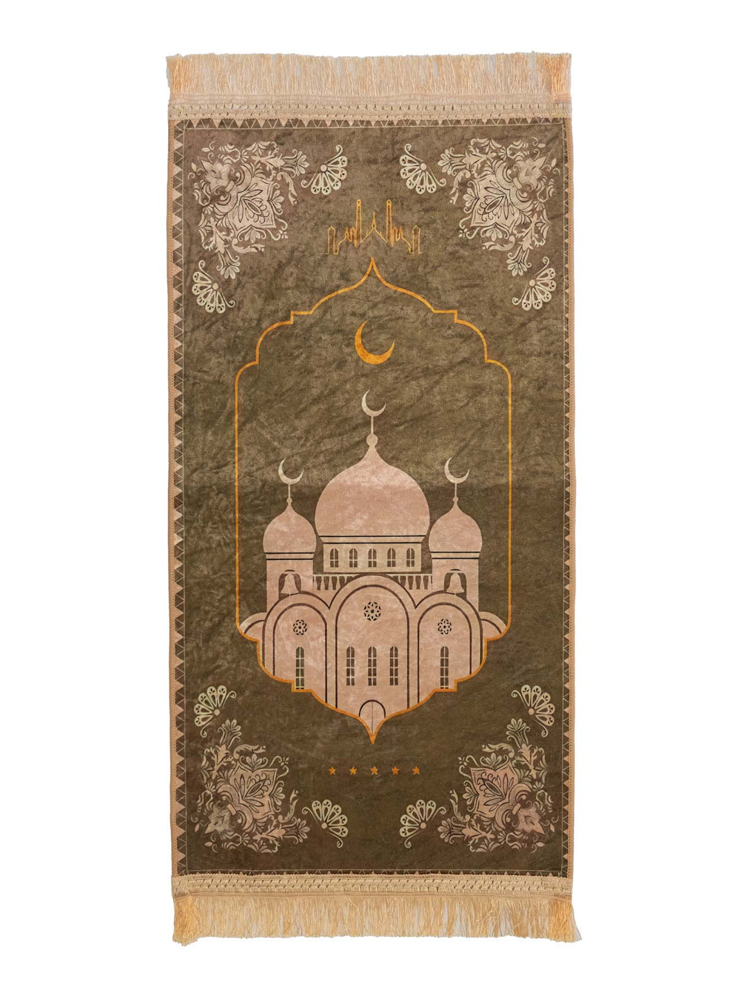 Children's Green/Gold Masjid Prayer Mat