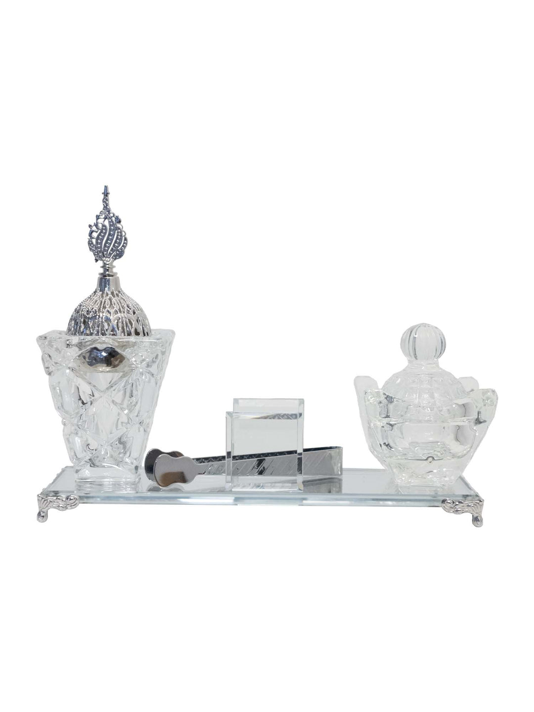 Crystal Bakhoor Burner Tray Set