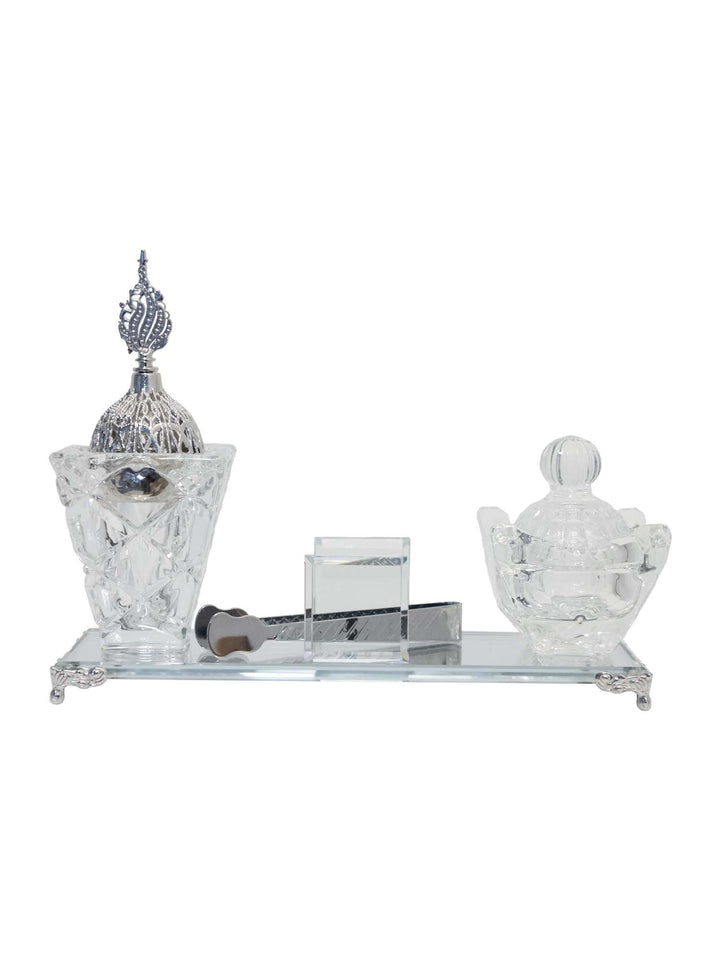 Crystal Bakhoor Burner Tray Set