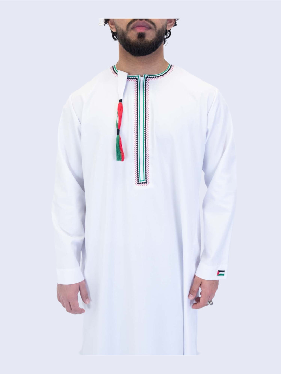 ثوب عماني فلسطيني مع شرابة - كم طويل