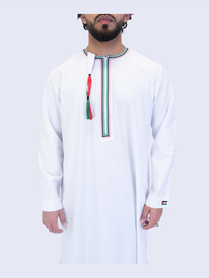 ثوب عماني فلسطيني مع شرابة - كم طويل