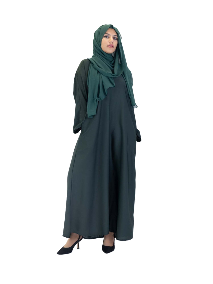 Nida One Button Abaya With Pocket - Islamic Impressions