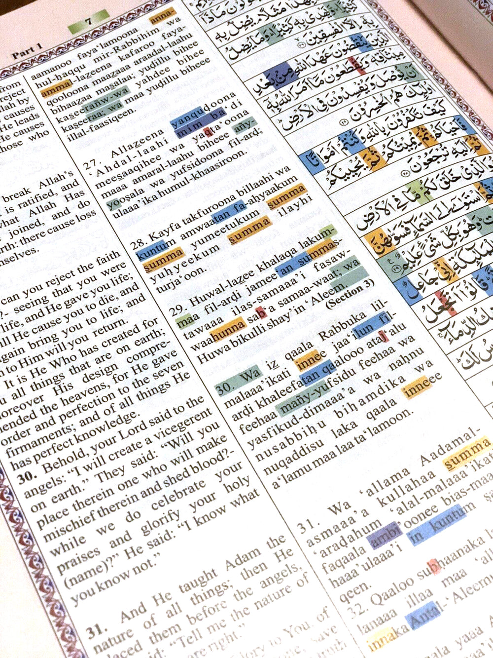 The Holy Quran - Indo Pak - Colour Coded Tajweed Rules -English Transliteration/Translation ~A4 - Islamic Impressions