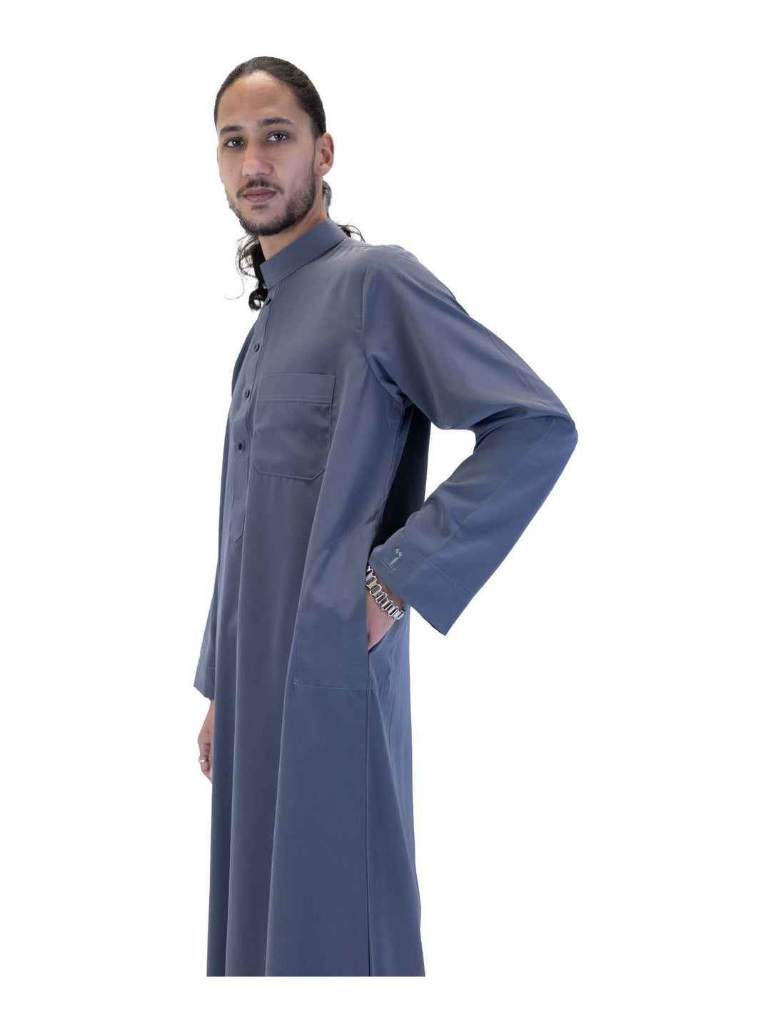 ثوب إسلامي للرجال بياقة - كم كامل