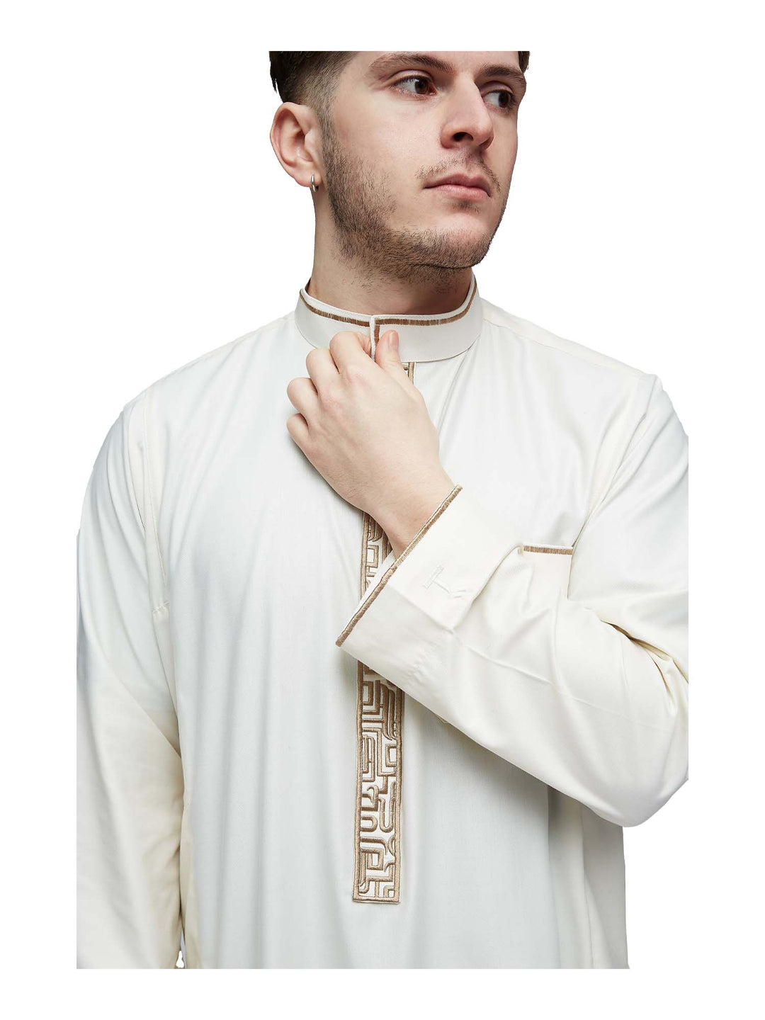 Islamic Impressions Embroidered Thobe with Collar - Sultan Collection