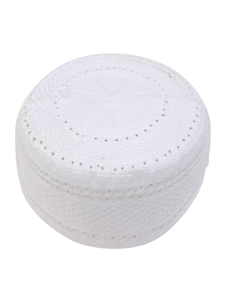 Men's White Prayer Hat - Islamic Impressions