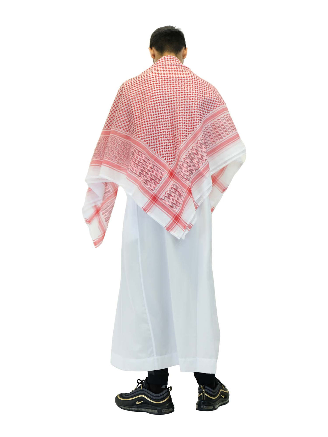 Mens Arab Style Scarf - Red & White - Islamic Impressions