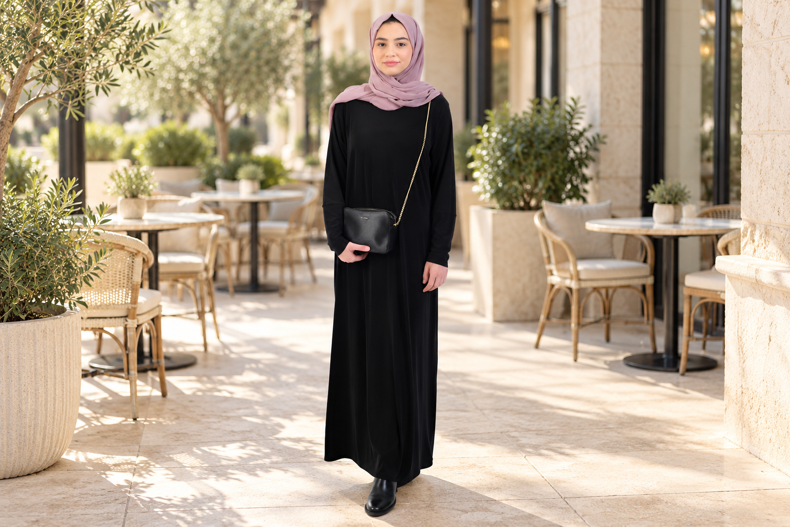 Everyday Stretchy Abaya · Black