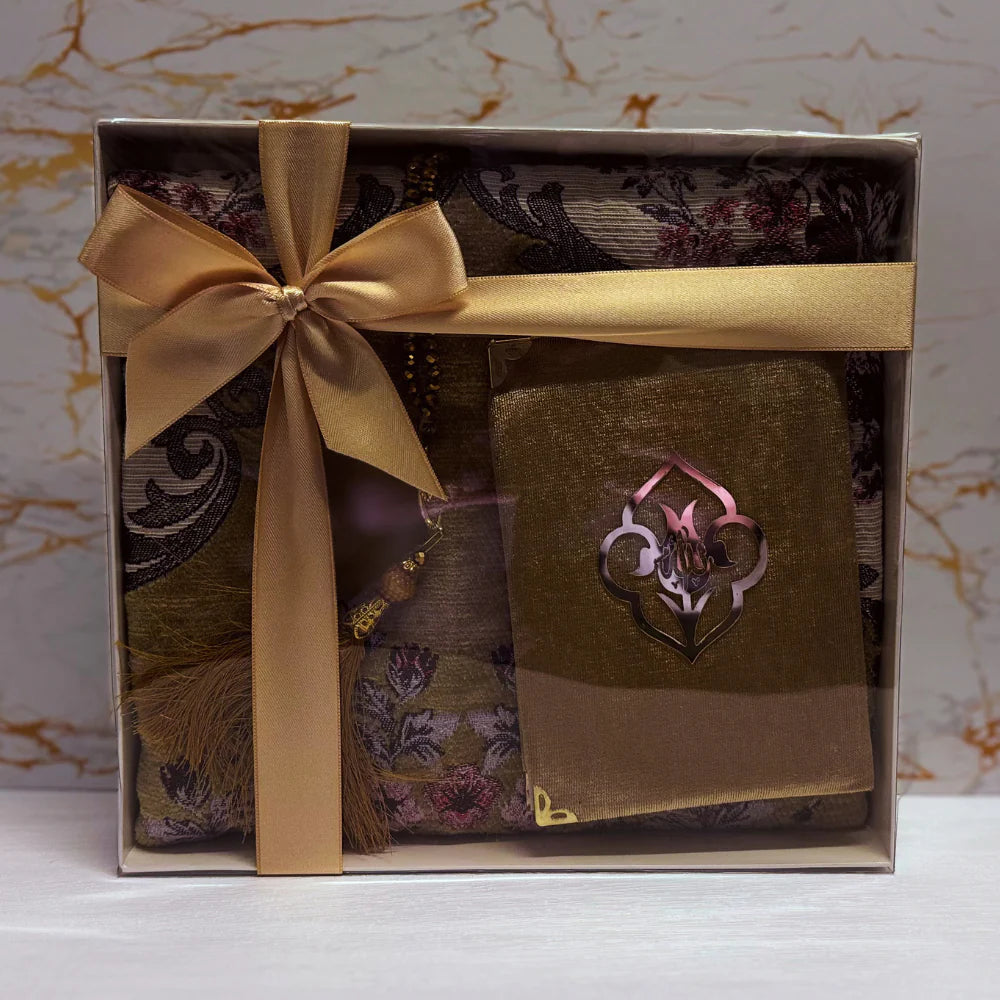 Gift Set - Five Surahs/Mat/Crystal Tasbeeh (0987)