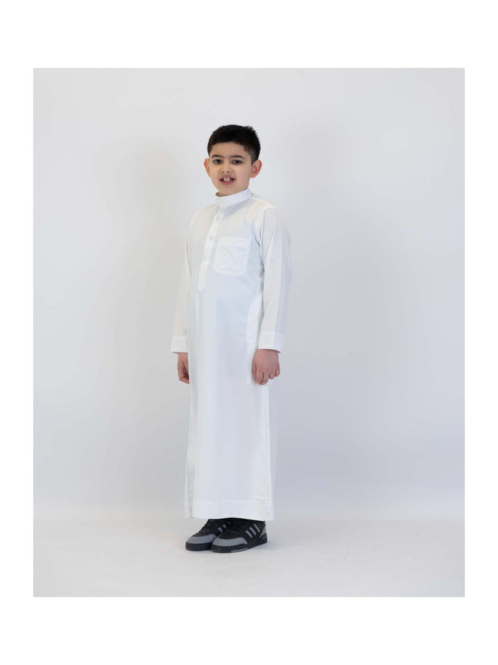 Islamic Impressions Boy's Silky Collared Thobe - Long Sleeve