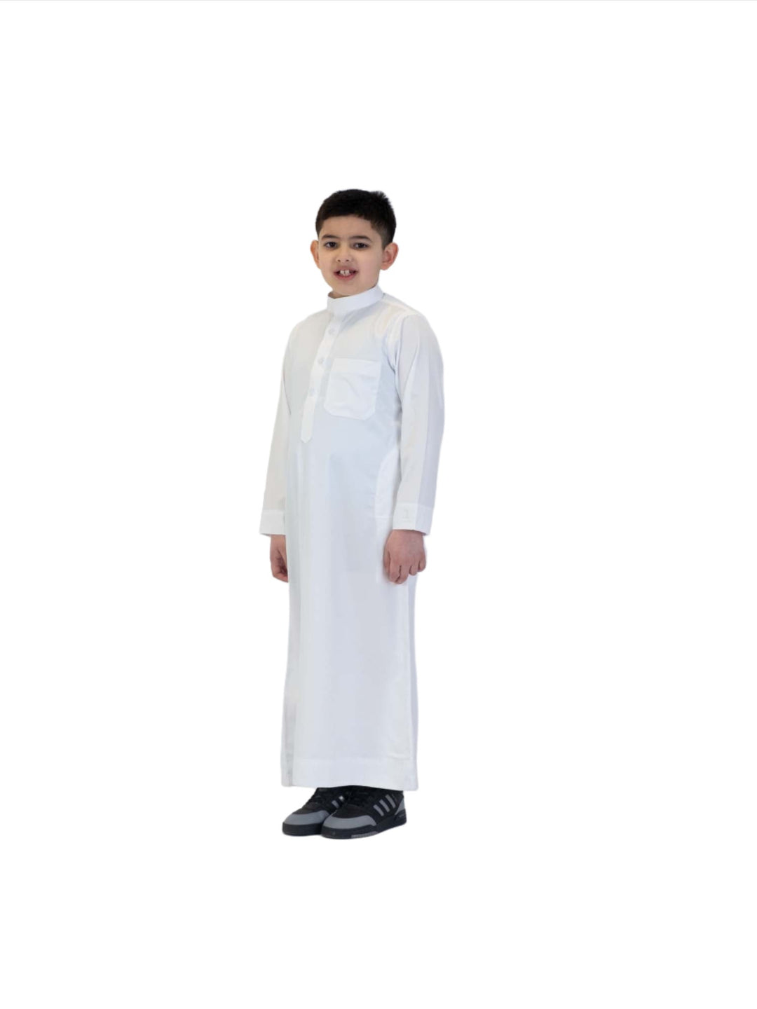 ثوب للأولاد ذو ياقة حريرية من الانطباعات الإسلامية - كم طويل