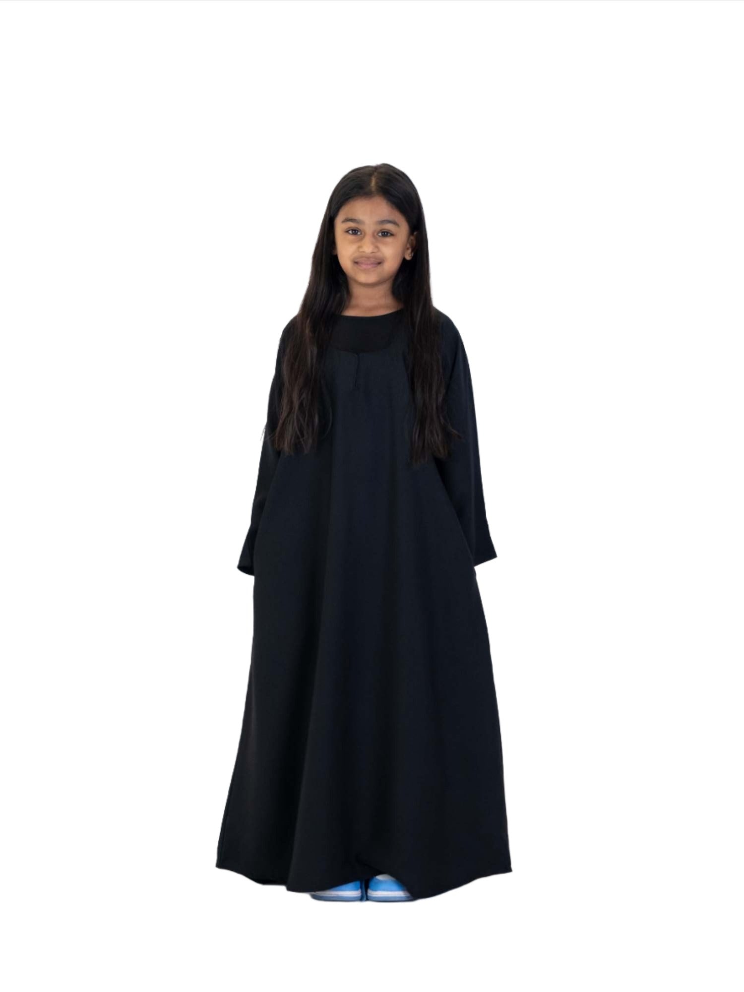 Girls Nida One Button Abaya With Pocket - Islamic Impressions