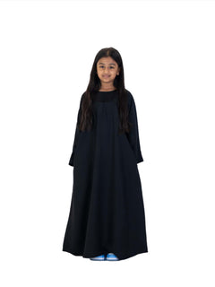 Girls Nida One Button Abaya With Pocket - Islamic Impressions