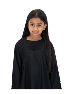 Girls Nida One Button Abaya With Pocket - Islamic Impressions