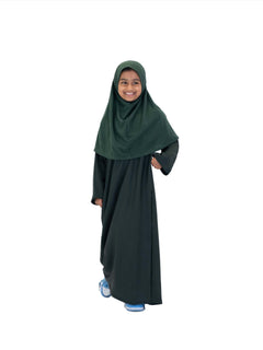 Girls Nida One Button Abaya With Pocket - Islamic Impressions
