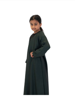 Girls Nida One Button Abaya With Pocket - Islamic Impressions