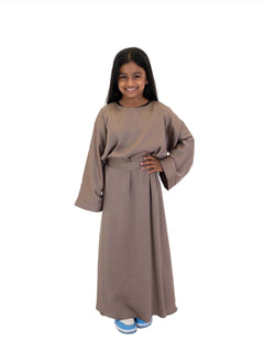 Girl's Silky Belted Abaya - Islamic Impressions