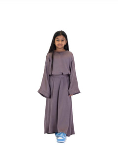 Girl's Silky Belted Abaya - Islamic Impressions