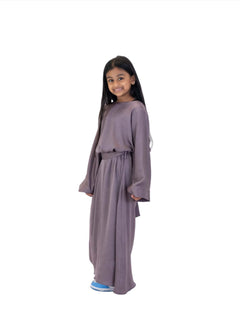 Girl's Silky Belted Abaya - Islamic Impressions