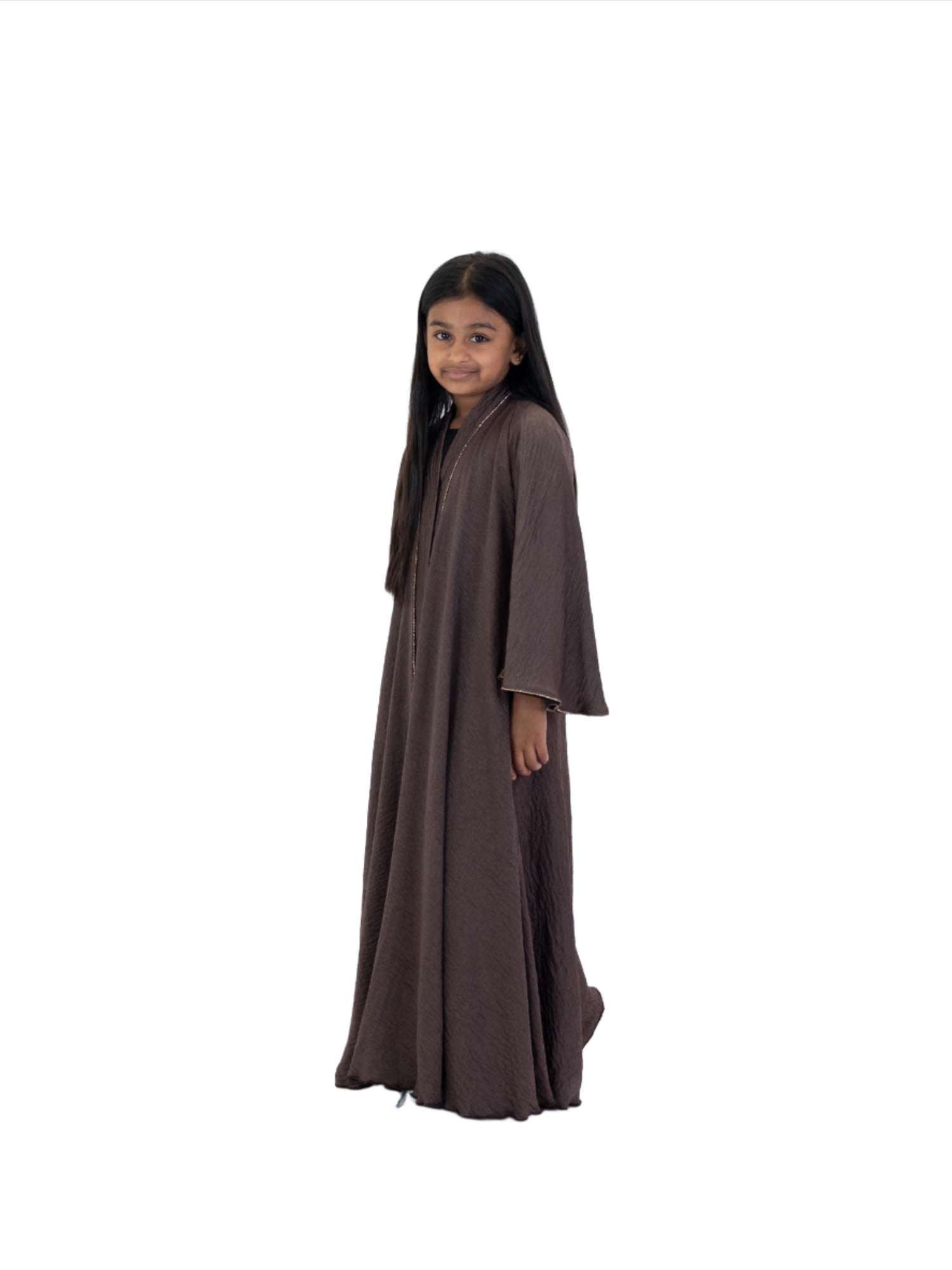 Girls Makeba Gold Trim Abaya - Islamic Impressions