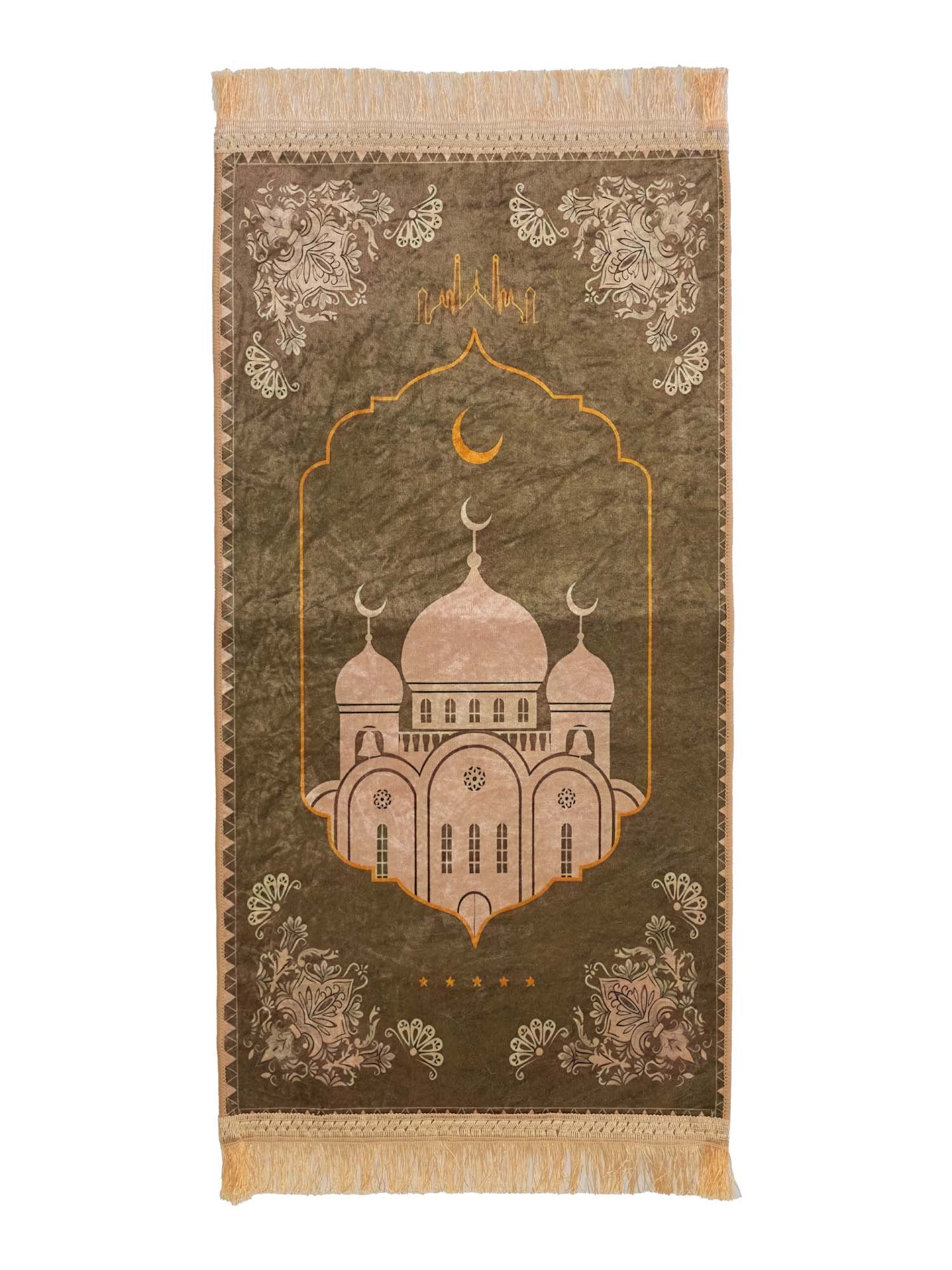 Children's Green/Gold Masjid Prayer Mat - Islamic Impressions