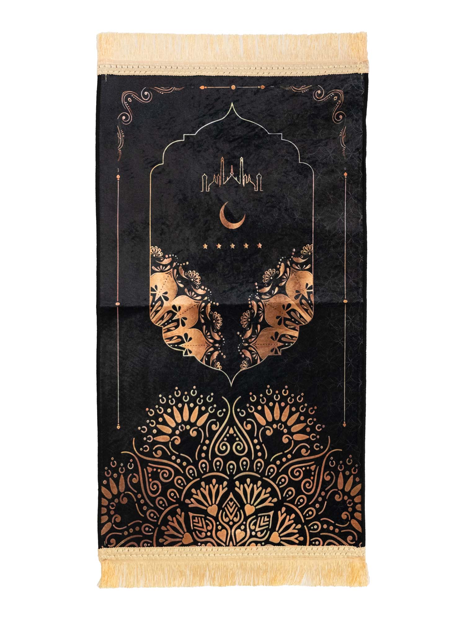Children's Black Moon/Stars Prayer Mat - Islamic Impressions