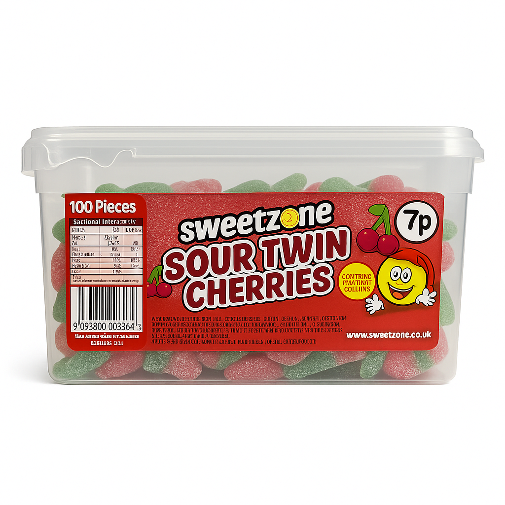 Sour Twin Cherries - 800g Tub - Sweet Zone - generated-style product image