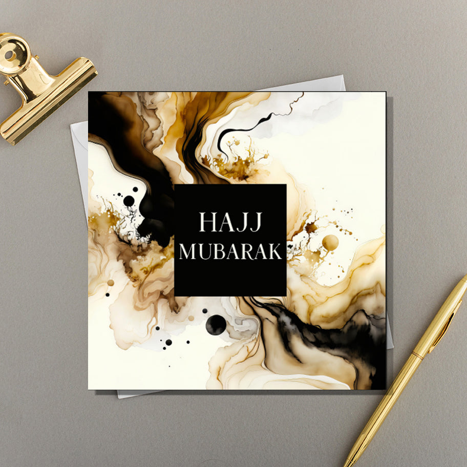 Greeting Card - Hajj Mubarak (Neutral Marble)