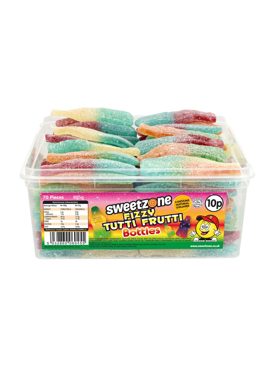 Fizzy Tutti Frutti Bottles - Sweet Zone - 805g Tub