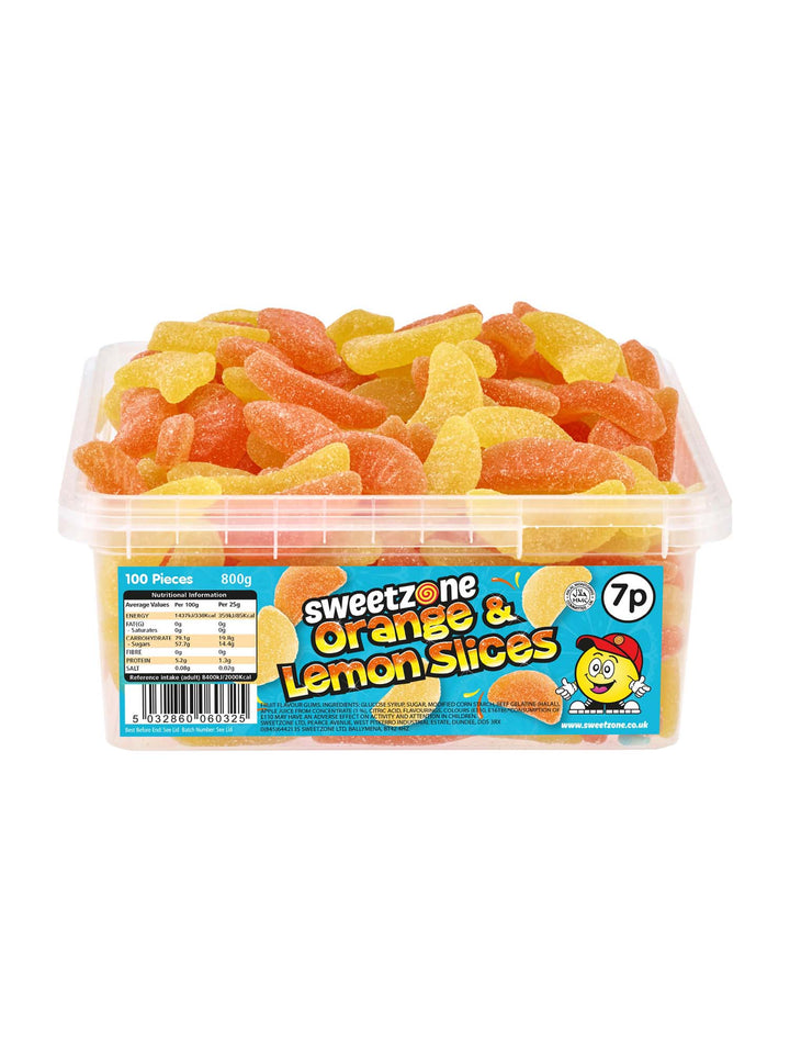 Orange &amp; Lemon Slices - 800g Tub - Sweet Zone - front pack image