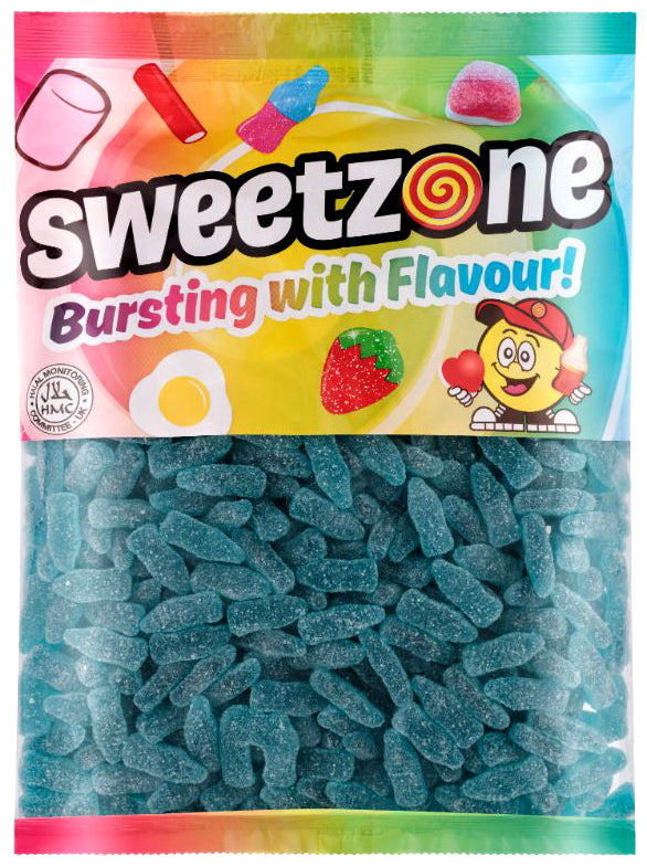 Fizzy Blue Raspberry Bottles - Sweet Zone - 1kg Bag