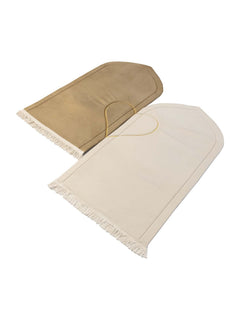Gold and cream his and hers prayer mat set