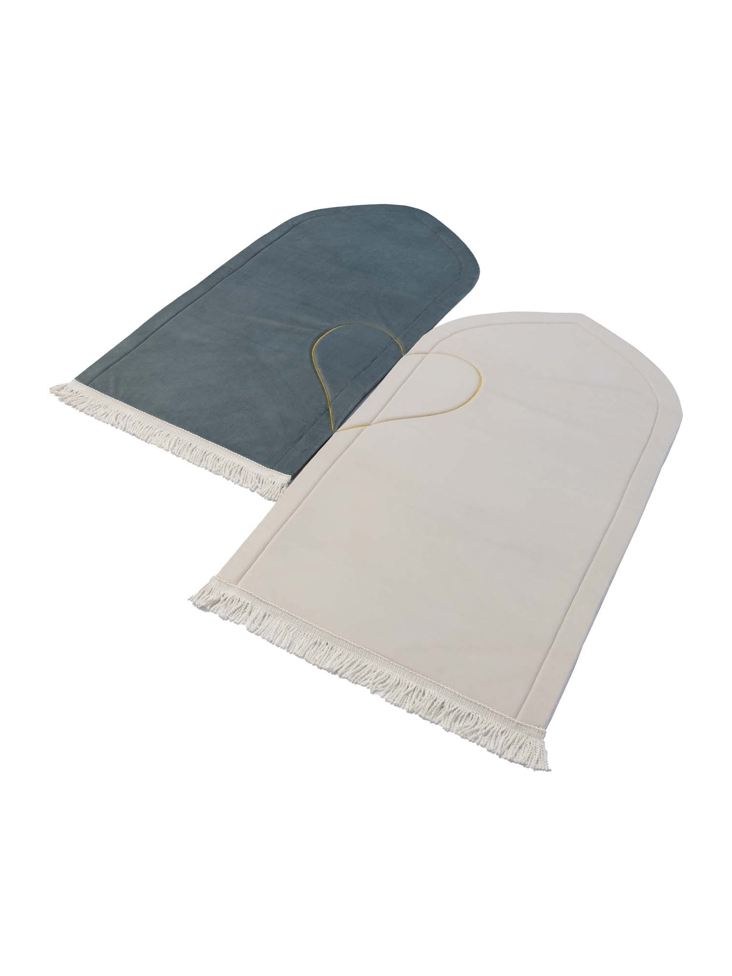 Grey and cream his and hers prayer mat set
