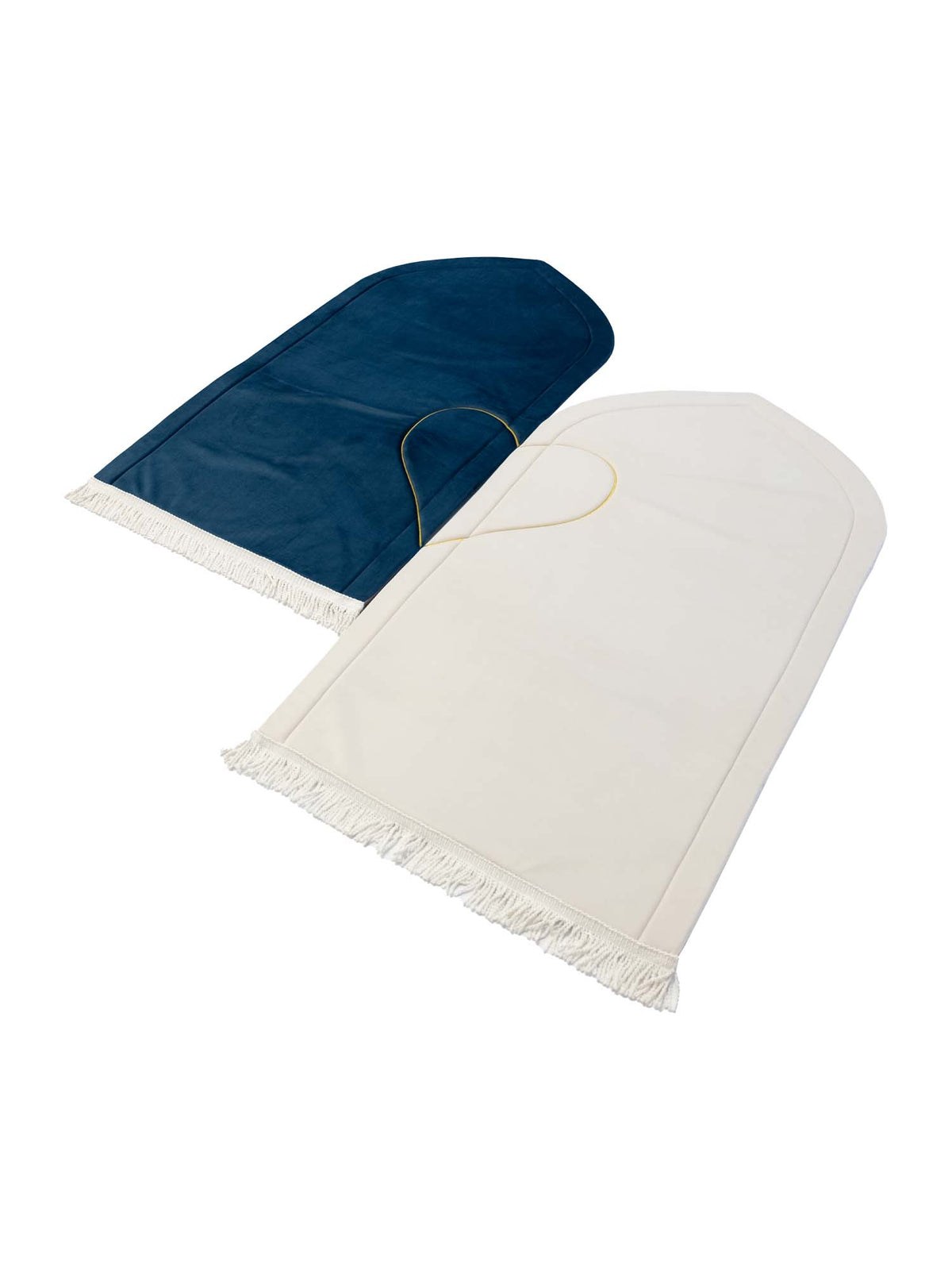 Navy and cream his and hers prayer mat set