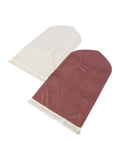 Pink and cream his and hers prayer mat set