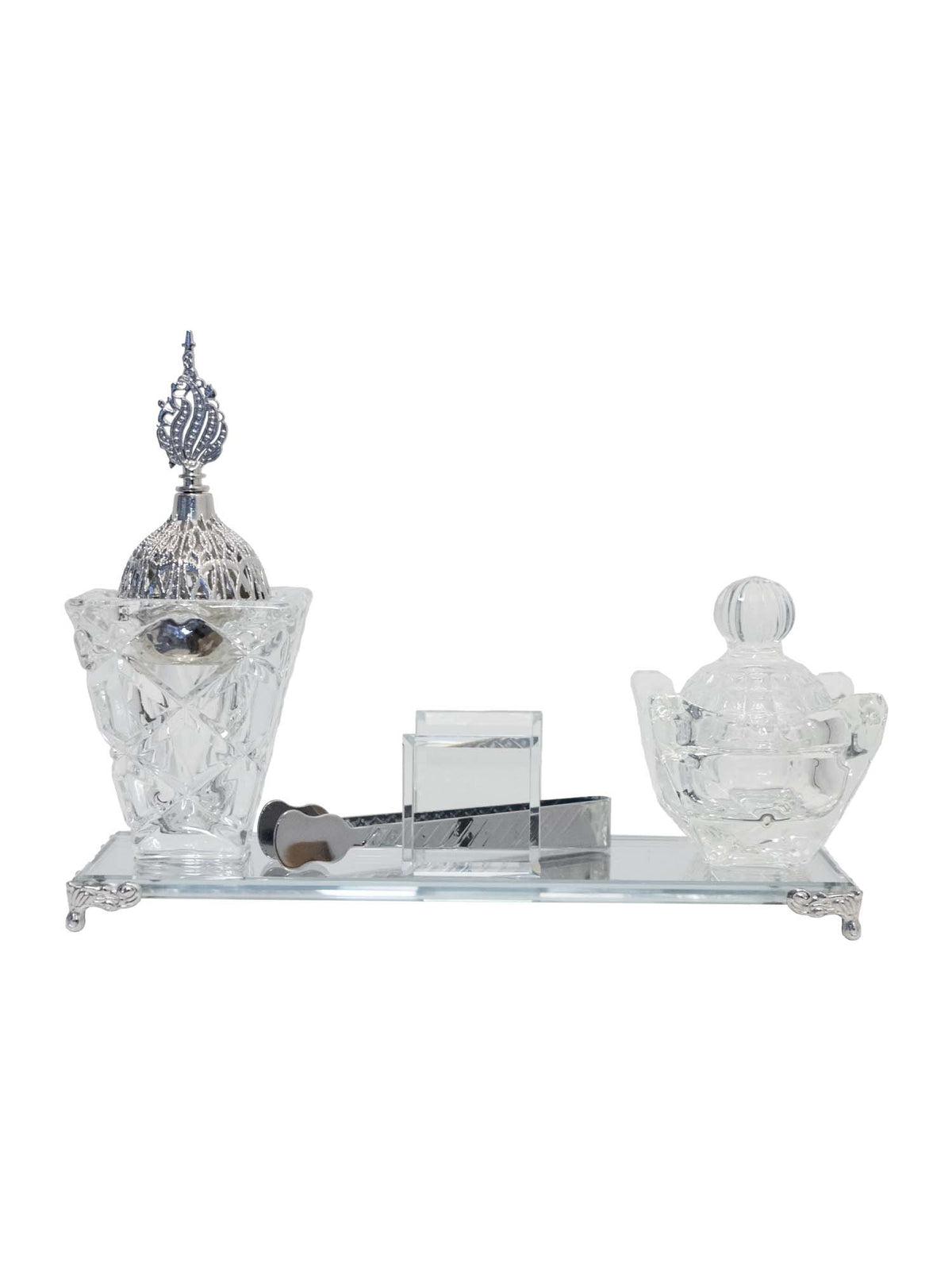 Crystal Bakhoor Burner Tray Set