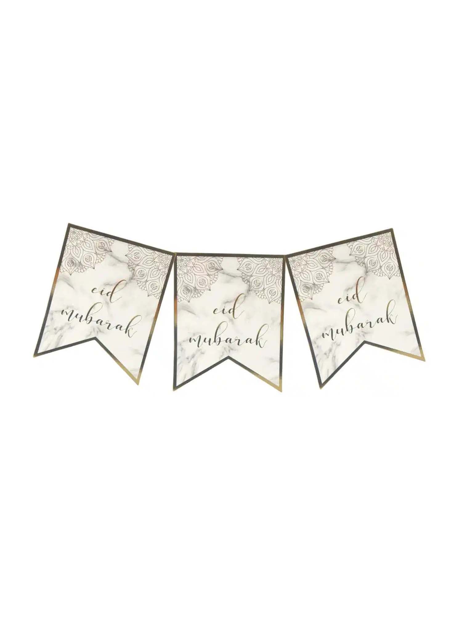 Eid Mubarak Bunting - Marble - Islamic Impressions