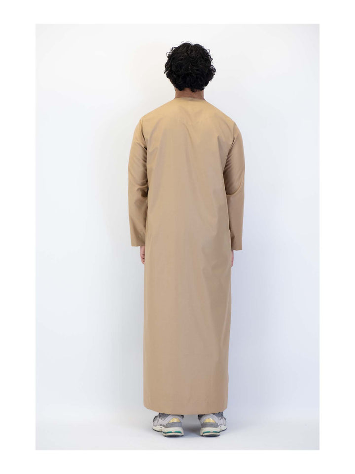 ثوب عماني انطباعات إسلامية مع شرابة - كم طويل