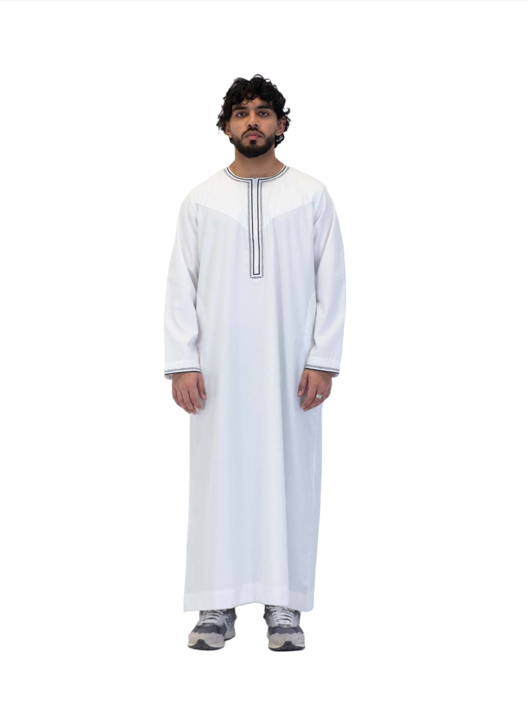 ثوب عماني بتصميم كوفية انطباعات إسلامية - كم طويل