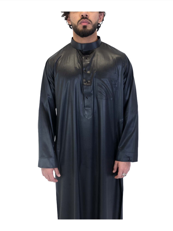 ثوب رجالي ذو ياقة حريرية من الانطباعات الإسلامية - كم طويل