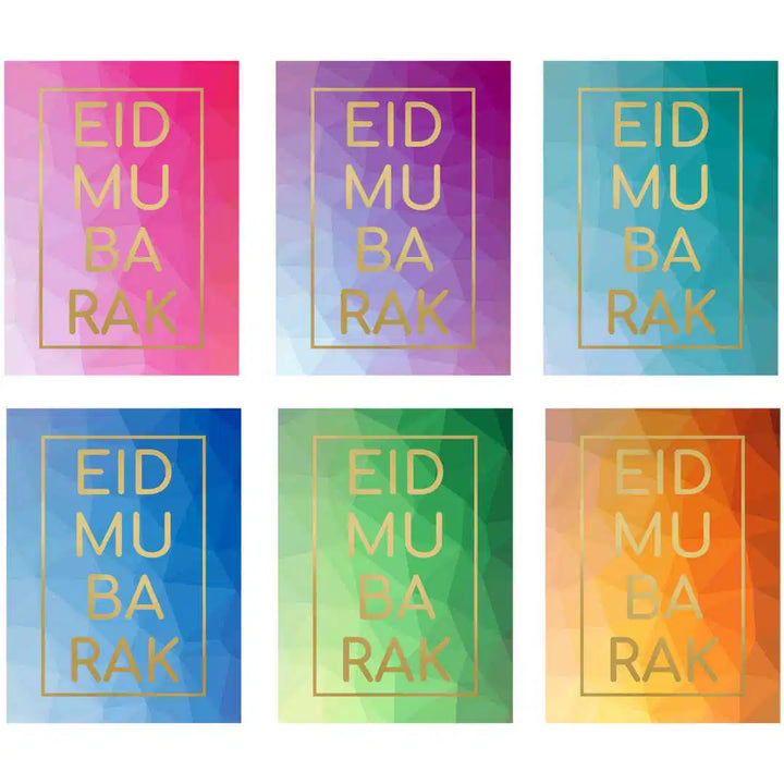 Eid Mubarak Greeting Cards - Geometric (6 Pack)