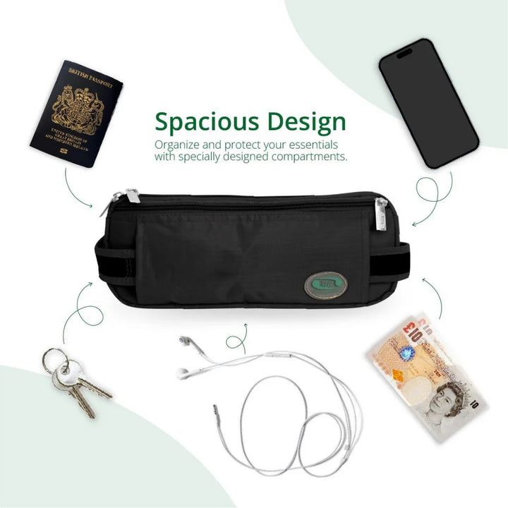 Anti Theft Ihram Belt - Black - Hajj Safe - Islamic Impressions