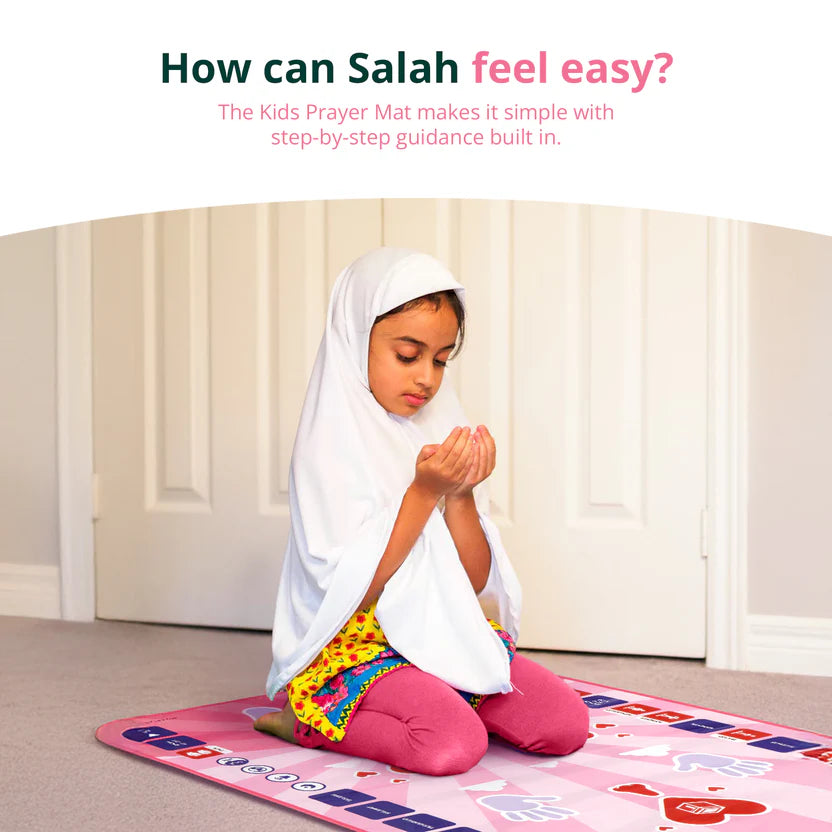 My Salah Mat - Interactive Kids Prayer Mat (Pink)