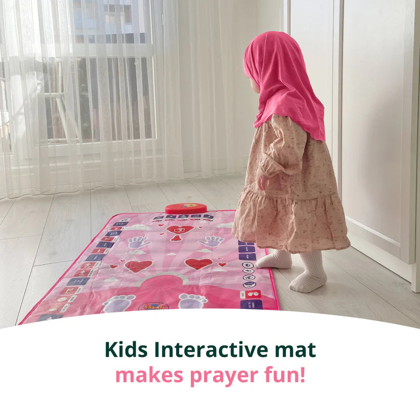 My Salah Mat - Interactive Kids Prayer Mat (Pink)
