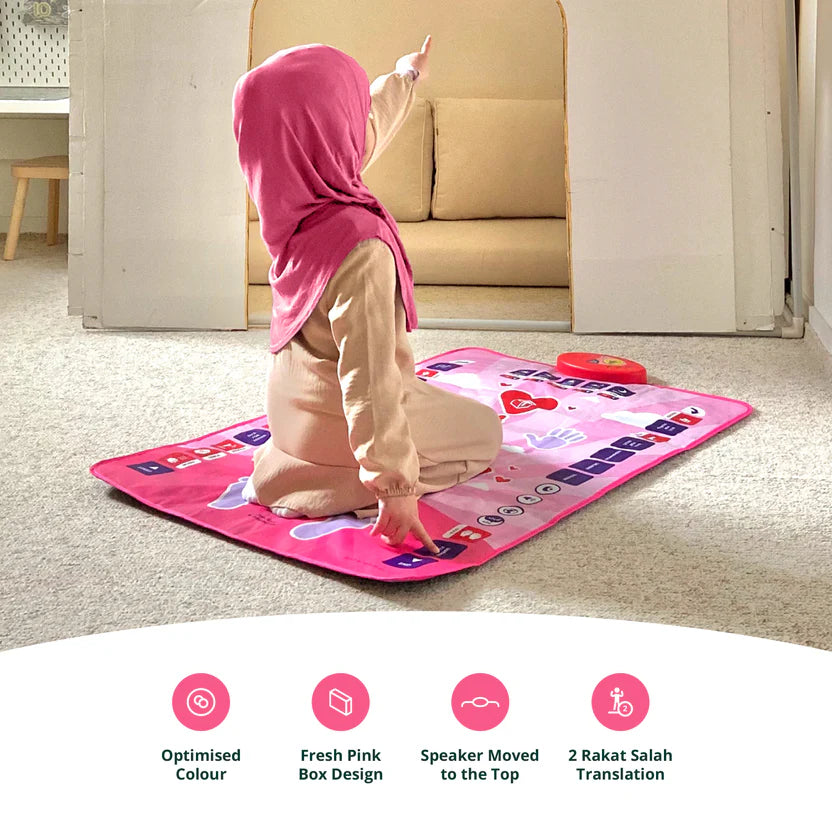 My Salah Mat - Interactive Kids Prayer Mat (Pink)
