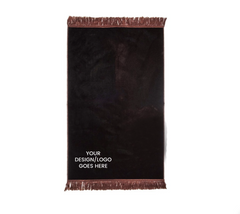 Brown customised velvet prayer mat placement mock-up, full view