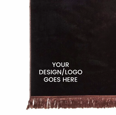 Brown customised velvet prayer mat embroidery-area mock-up