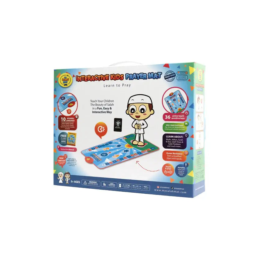 My Salah Mat - Interactive Kids Prayer Mat (Blue) - Islamic Impressions