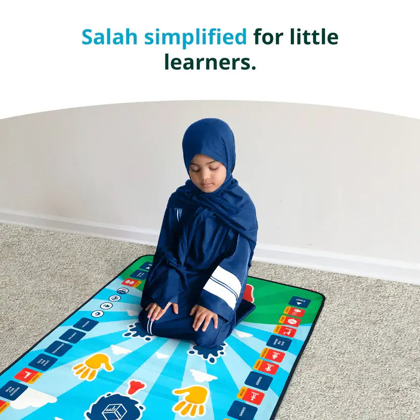 My Salah Mat - Interactive Kids Prayer Mat (Blue)