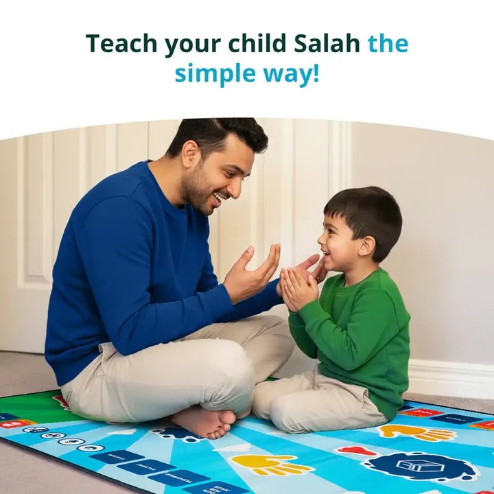 My Salah Mat - Interactive Kids Prayer Mat (Blue)
